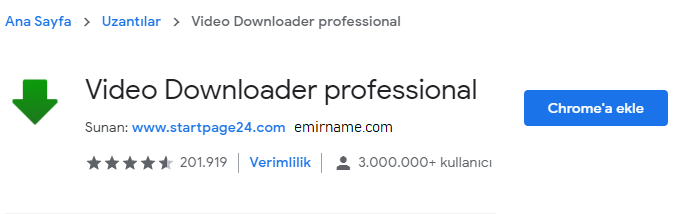 chrome youtube video indirmek